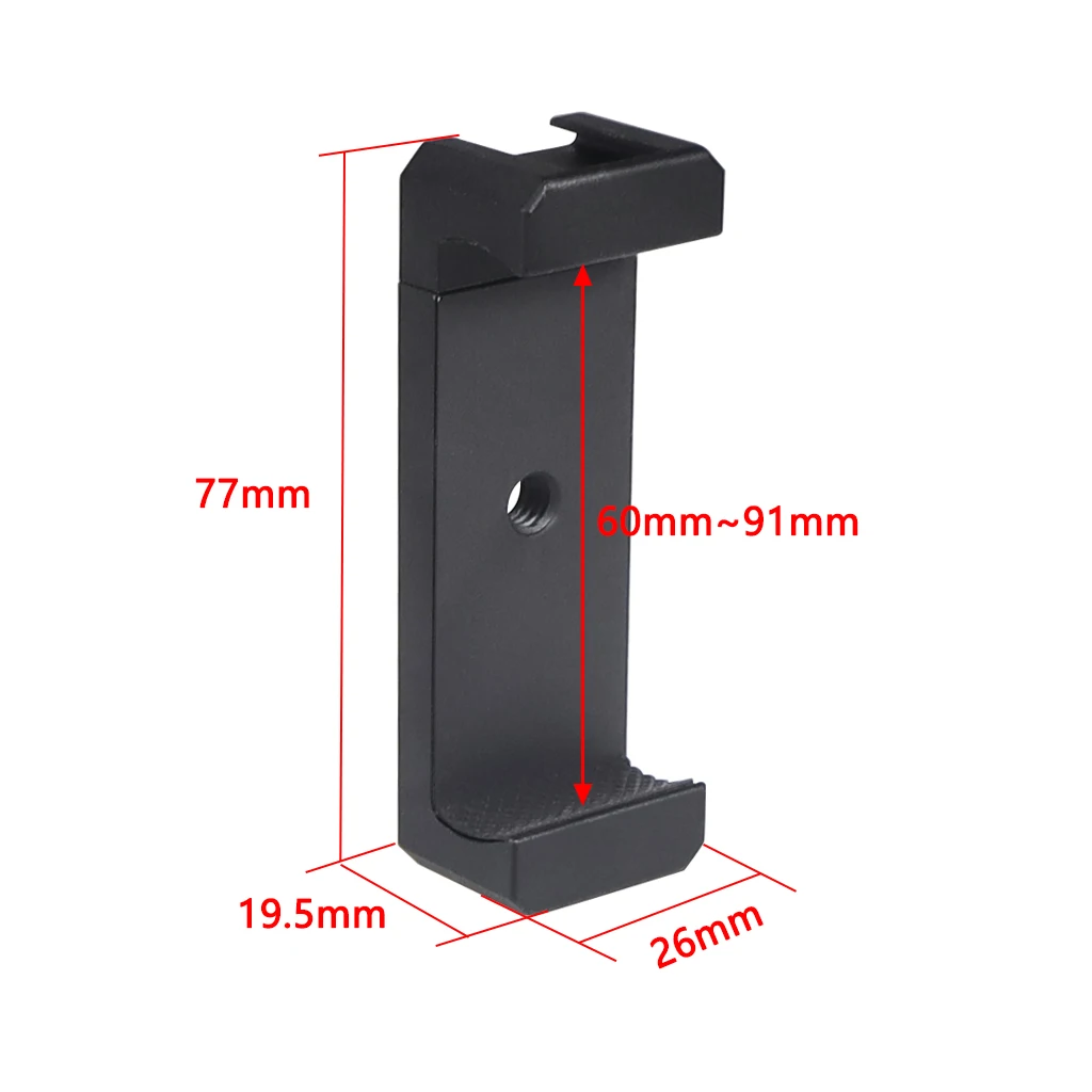 FEICHAO Aluminum Alloy Mobile Phone Tripod Clip Phone Holder Stand Stabilizer Clamp Holder With Hot Shoe for Tripod Smartphone
