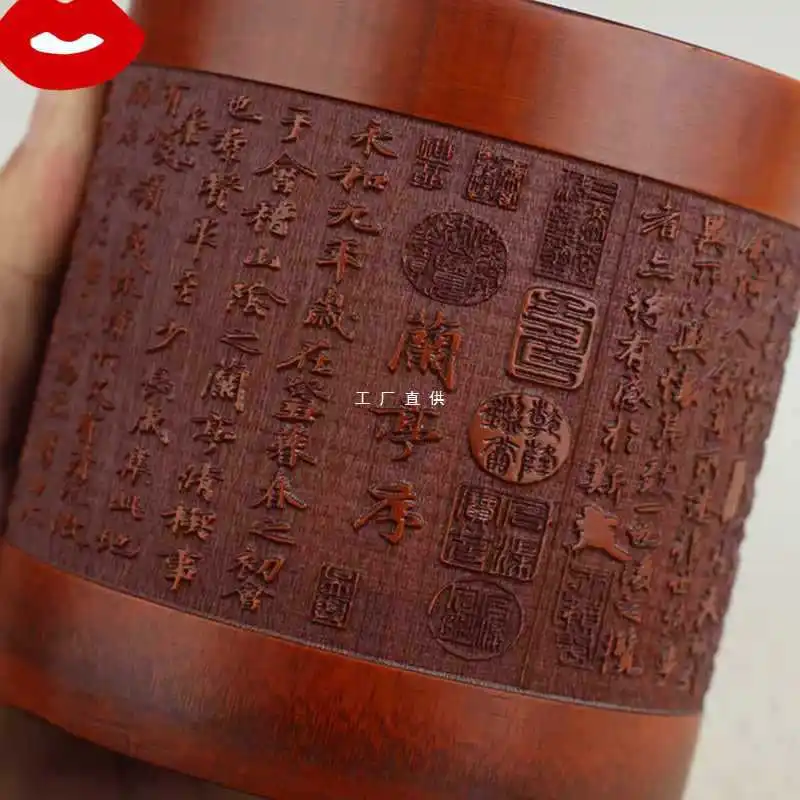 

Bamboo Pen Holder Four Treasures Of The Study Log Brush Holder Brush Pen Holder Bamboo Office Stationery
