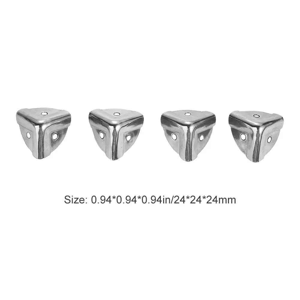 Description Picture 5 of item4Pcs Silver Corner Protector Furniture Hardware Antique Case Edge Guard Corner Cover Corner Bracket Box Corner