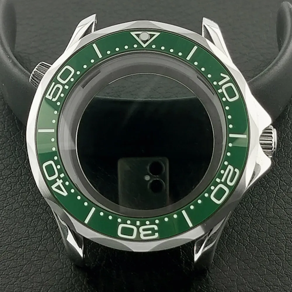Men's 42mm Mechanical Watch Case with Luminous Dial and Assembled Parts