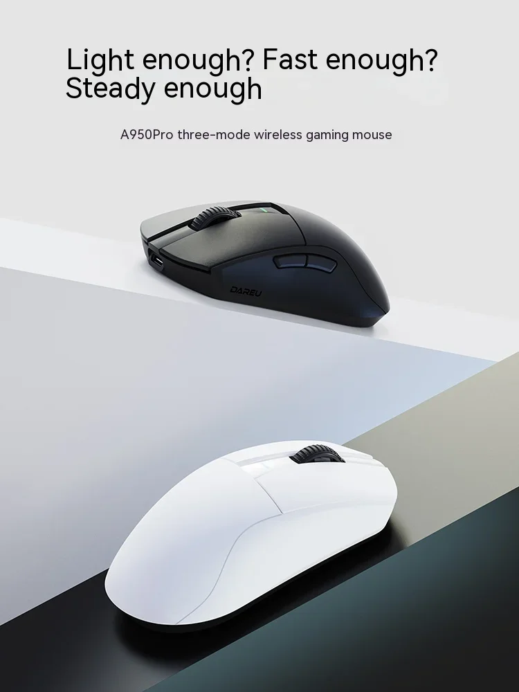 

Dareu A950pro Mini Mouse 55g Lightweight Paw3395 Three-mode Wireless Cable Gaming Office Mouse Pbt Keycap Rechargeable Mouse Rgb
