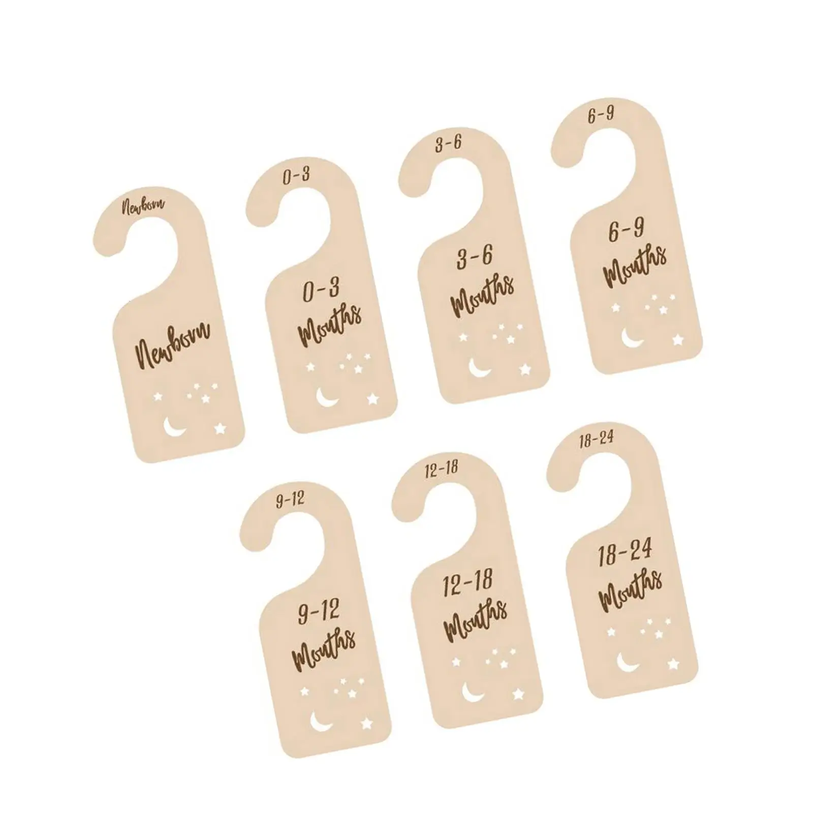 

7 Pieces Wooden Closet Divider Double Sided Organizer Newborn Closet Dividers for Photo Props Infants Newborn Baby Shower Gifts