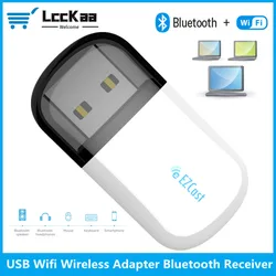 LccKaa 600Mbps Bluetooth USB WiFi Adapter Dual Band 2.4/5Ghz Wireless External Receiver Mini WiFi Dongle for PC/Laptop/Desktop