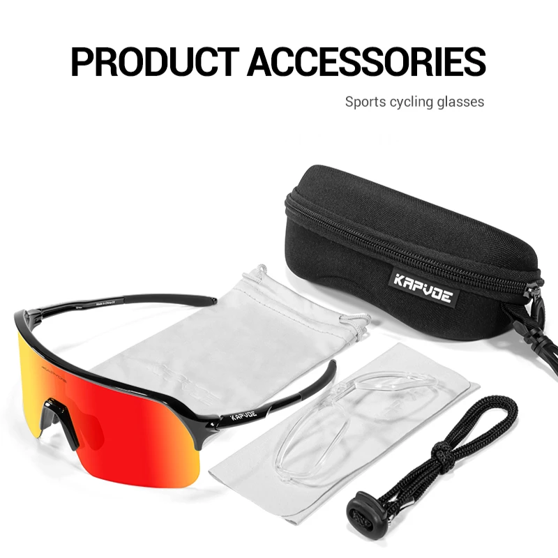 Kapvoe Photochromic Hiking Eyewear Sunglasses for Man Cycling Glasses Driving Bicycle Women MTB Bike Outdoor Sport Goggles UV400