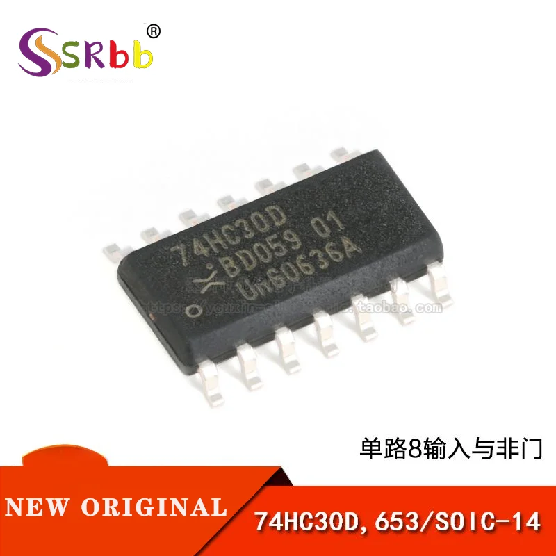 

50pcs/ lot Original Authentic 74HC30D,653 SOIC-14 Single Channel 8 Input NAND gate SMD logic chip