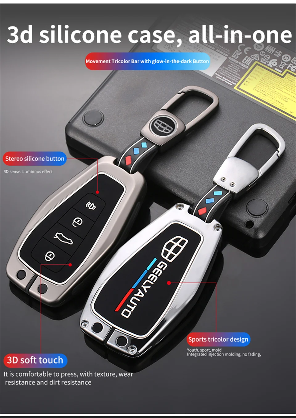 Custodia per portachiavi per auto custodia per Shell Set per Geely Coolray X6 Emgrand Global Hawk GX7 accessori remoti portachiavi per lo Styling dell'auto - S0c5d2a80569340cdbedbc9716d562b39c