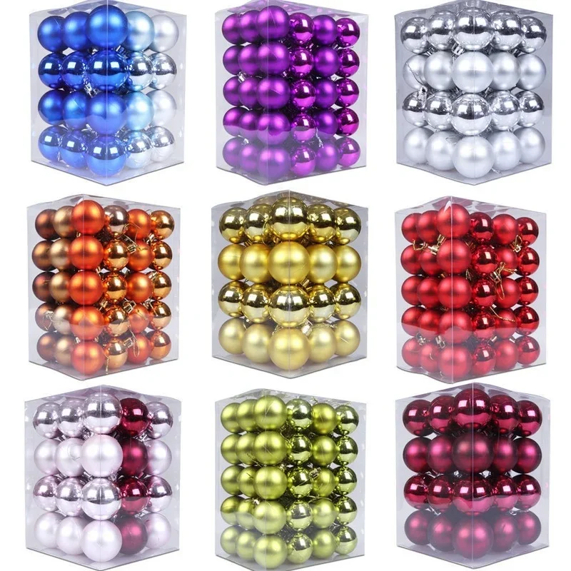24Pcs 3 Centimetri In Oro Rosa Champagne Rosso Metallizzato Palle Di Natale Decorazione Albero Di Natale Palle Di Natale Decorazione Per La Casa Noel 