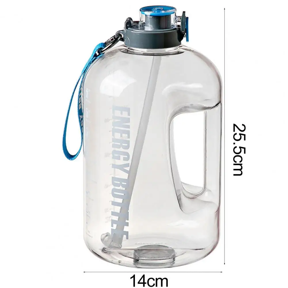 2.5L Sports Kettle with Lanyard Large Capacity Sports Bottle Outdoor Hiking Portable Water Drinking Jug with Straw Daily Use