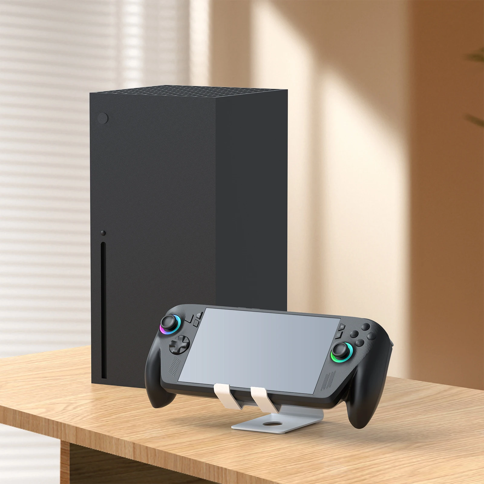 메탈 데스크탑 스탠드 베이스 게임 콘솔 스탠드 홀더 보관 브래킷 (ROG, Xbox Ally/X, 스위치 2/스팀 덱 액세서리용)
