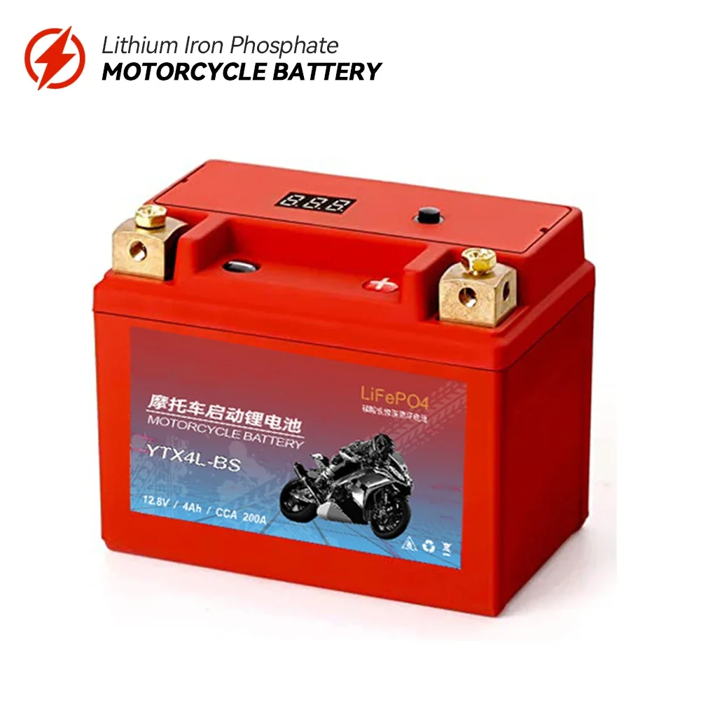Motorcycle Battery Motorcycle Battery LiFePO4 Scooter Starter 12.8V 5Ah 7Ah 9Ah CCA 200A-400A Built in BMS Lithium Battery Voltage Protection ATV