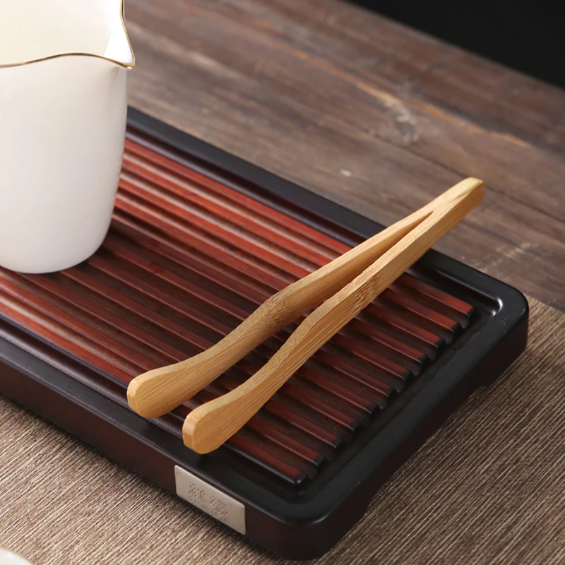 1 PC Hot Sale Wooden Tea Clip Bamboo Kitchen Salad Food Toast Tong Tweezer Bacon Sugar Ice Tea Utensil Teaware Accessories