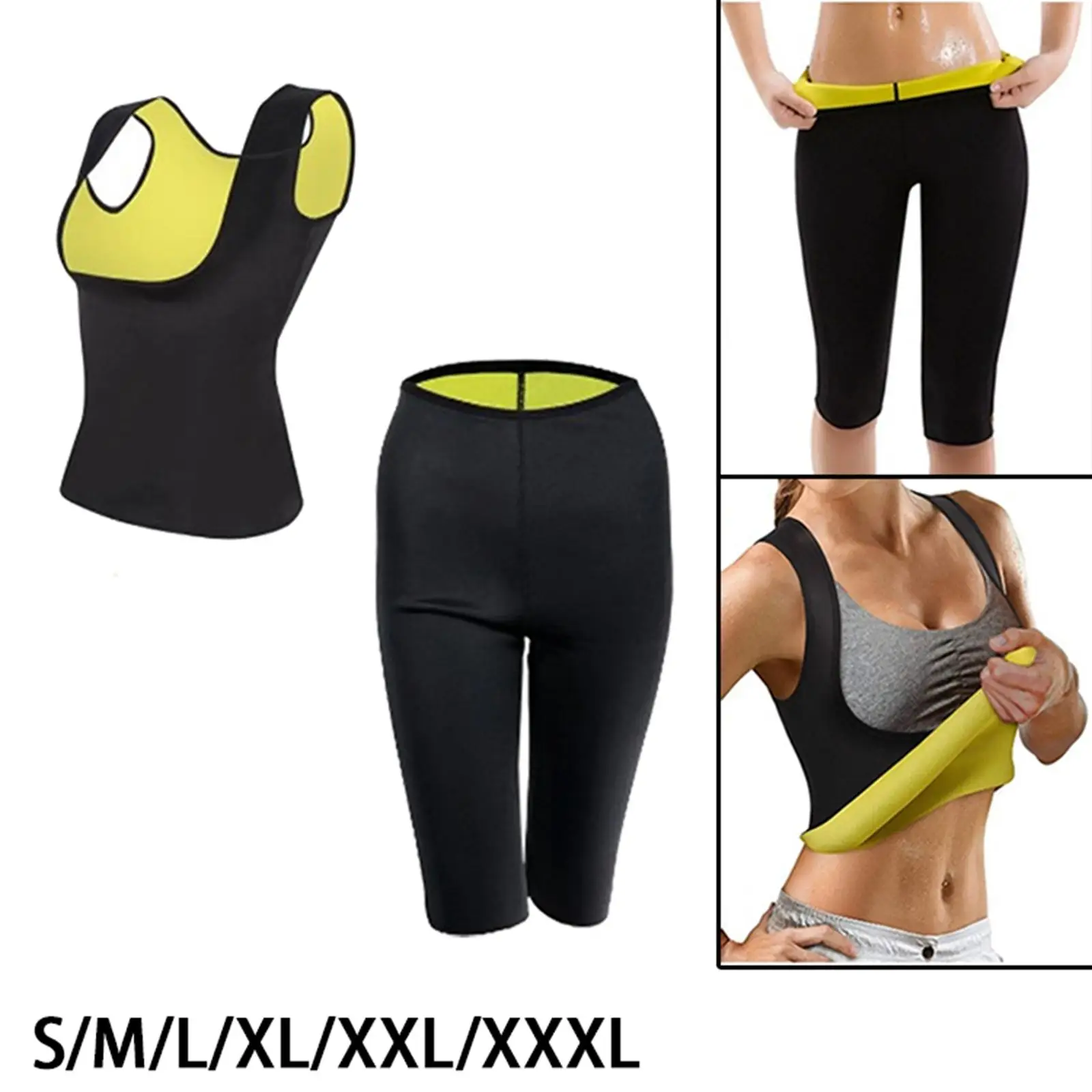 Sweat Sauna Suit Body Shaper Tank Top and Slimming Pants for Yoga Exercise  - AliExpress