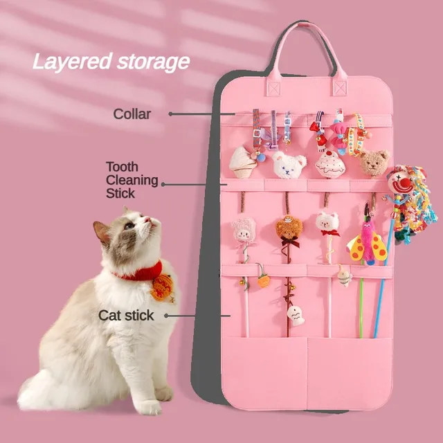 Pet Storage Bag Cat Toy Storage for Cat Stick Toys Catnip Toy Dog Comb Cat Interactive Toy Pet Toys Organizer Pet Products ﻿ 5