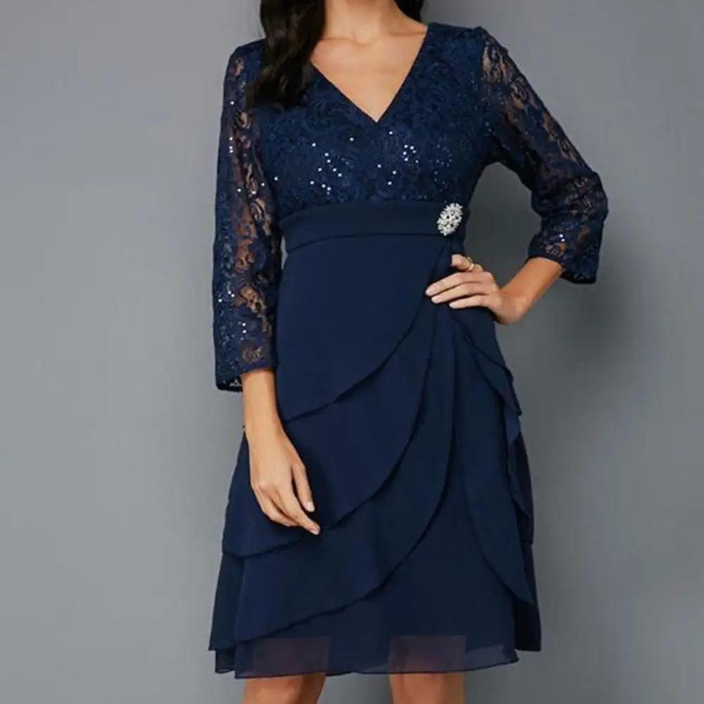 2022 New Stunning Navy Blue Short Mother Of The Bride Dresses With