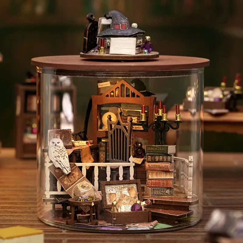 Cutebee DIY Dollhouse Kit Magic Dollhouse 3D Wooden Doll House Miniature Building With Furniture Book House Villa Toy Girl harry potter a history of magic the book of the exhibition