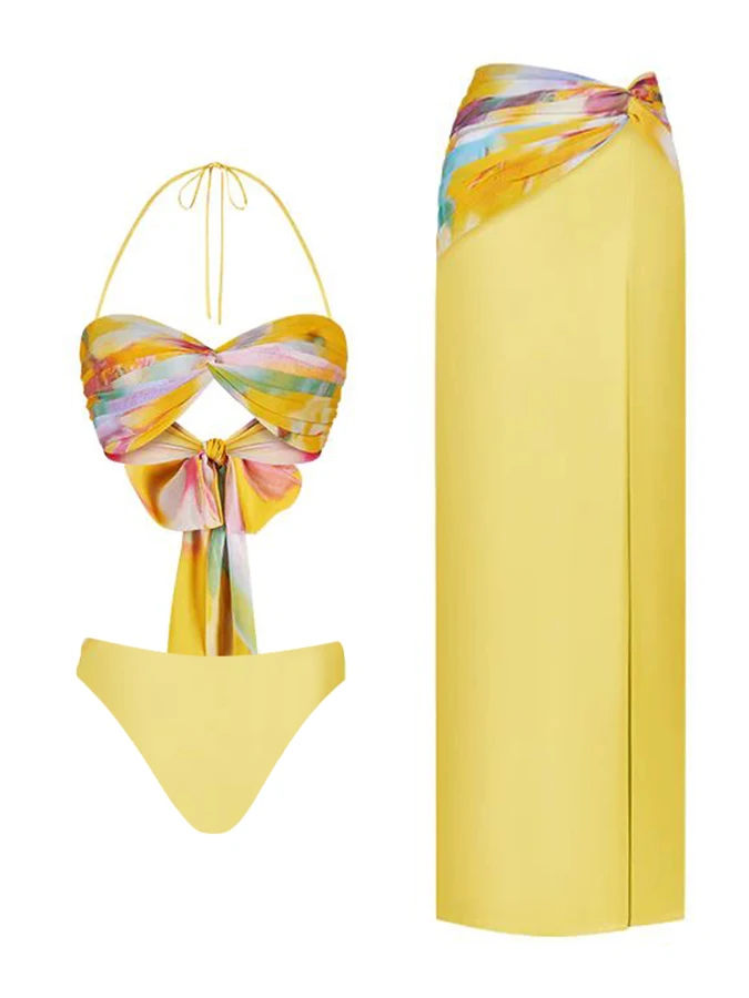 

Floral Print Beach Outfits 2023 New Swimwear Summer Female Spaghetti Straps Swimsuits Design Sense Beachwear Vacation Sexy