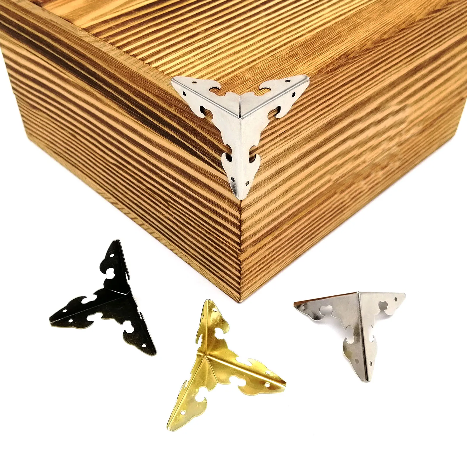 12pcs Metal Decorative Jewelry Box Chest Wooden Wine Gift Case Edge Corner Protector Iron Cover Guard 30mm furniture corner protector,decorative corner cover