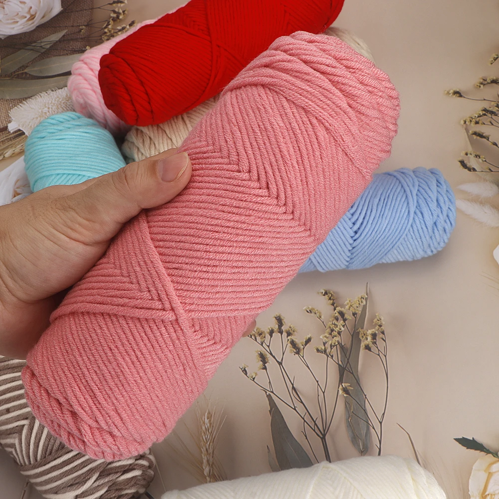 1Pcs Worsted Cotton Yarn - 8 Skeins, 100g/3.52oz, Crocheting/Knitting Medium Roving for Scarves, Hats, Sweaters,Gloves,Socks,etc 2
