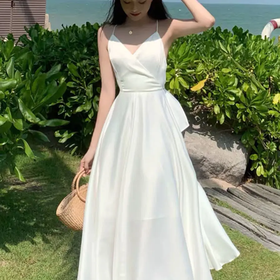 

V-Neck Women Dress Summer 2022 Fashion Sexy Slim Fit Floral Print A-line Short Sleeve High Waist Party Maxi Elegant Lace Dresses