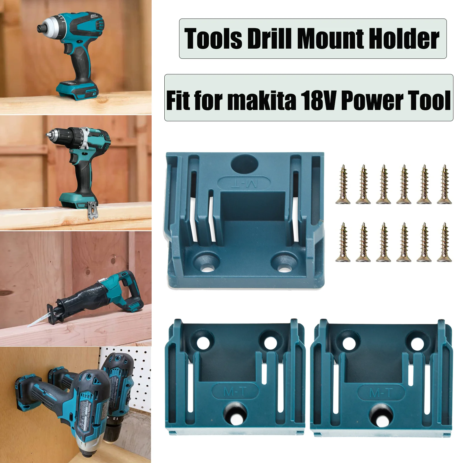 Fit for Makita 18V Liion Drill Tools Holder Dock Hanger with 20 Screws