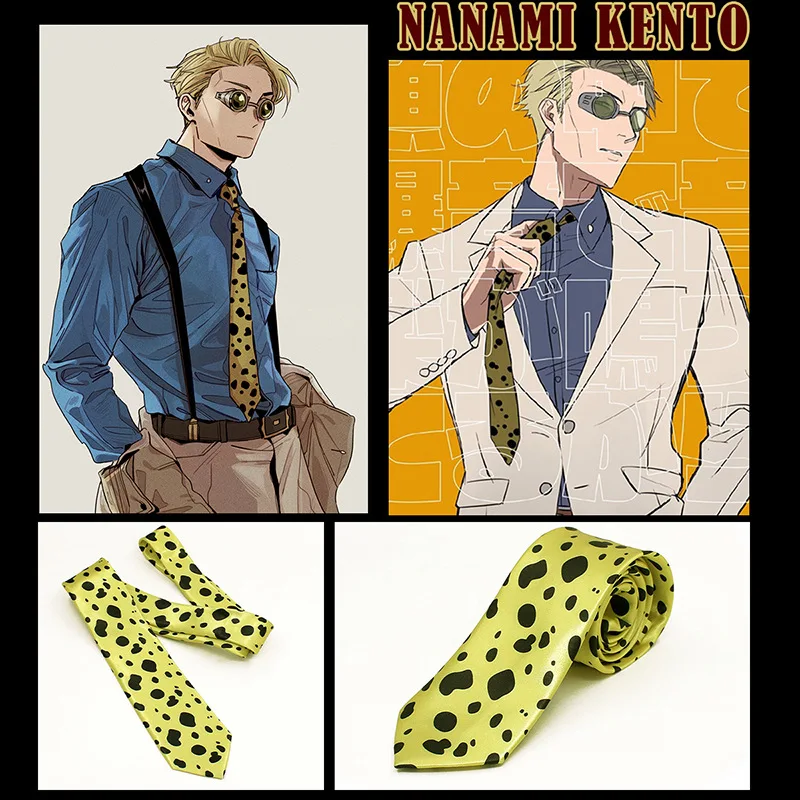 Juju-tsu Kai-sen Nanami Kento Neck Tie Japanese Anime Cosplay Costume Accessories Party Show Outfit Arrow-type Tie Holiday Gifts