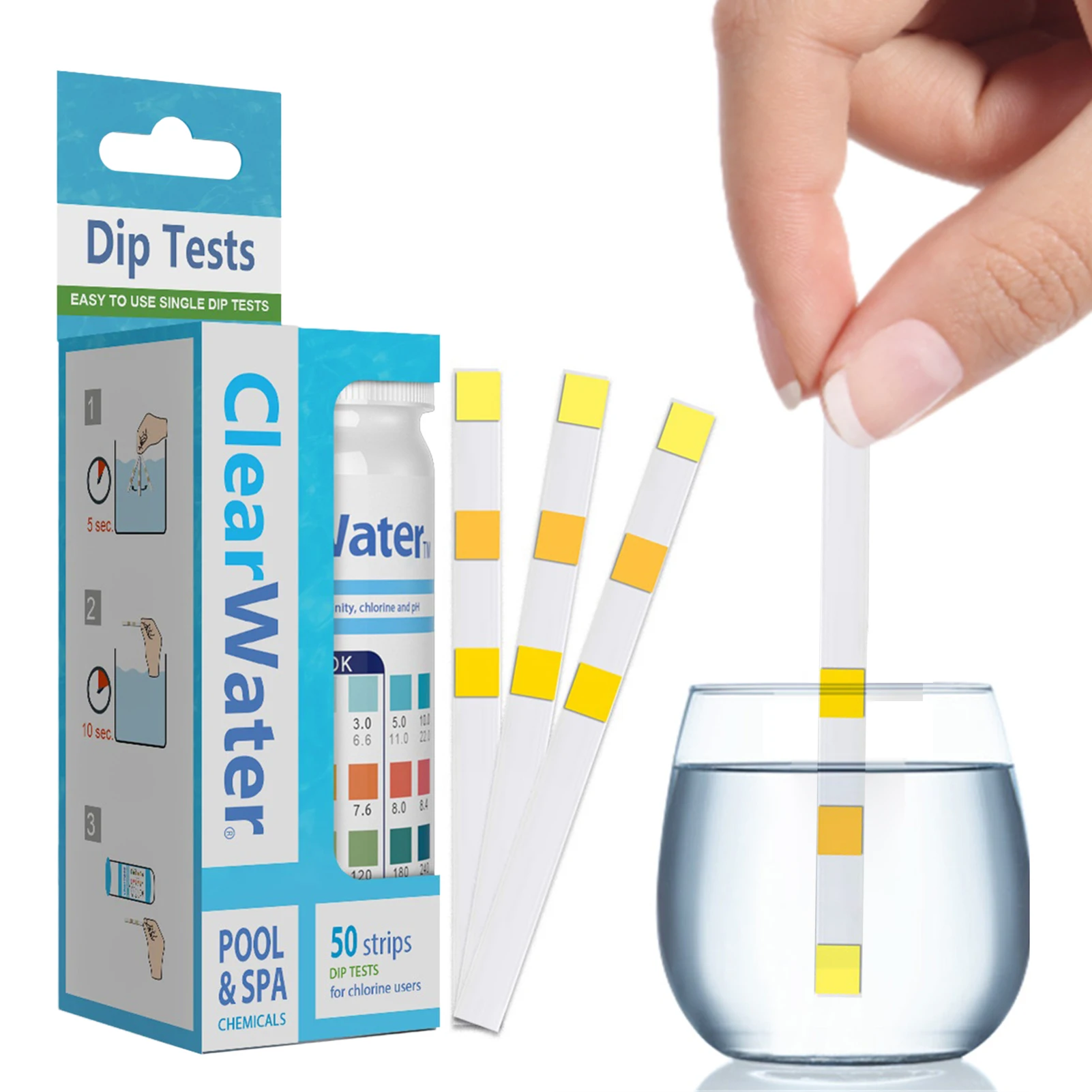 Chlorine Test Strips Saltwater Pools Cleaning Chemicals & Water