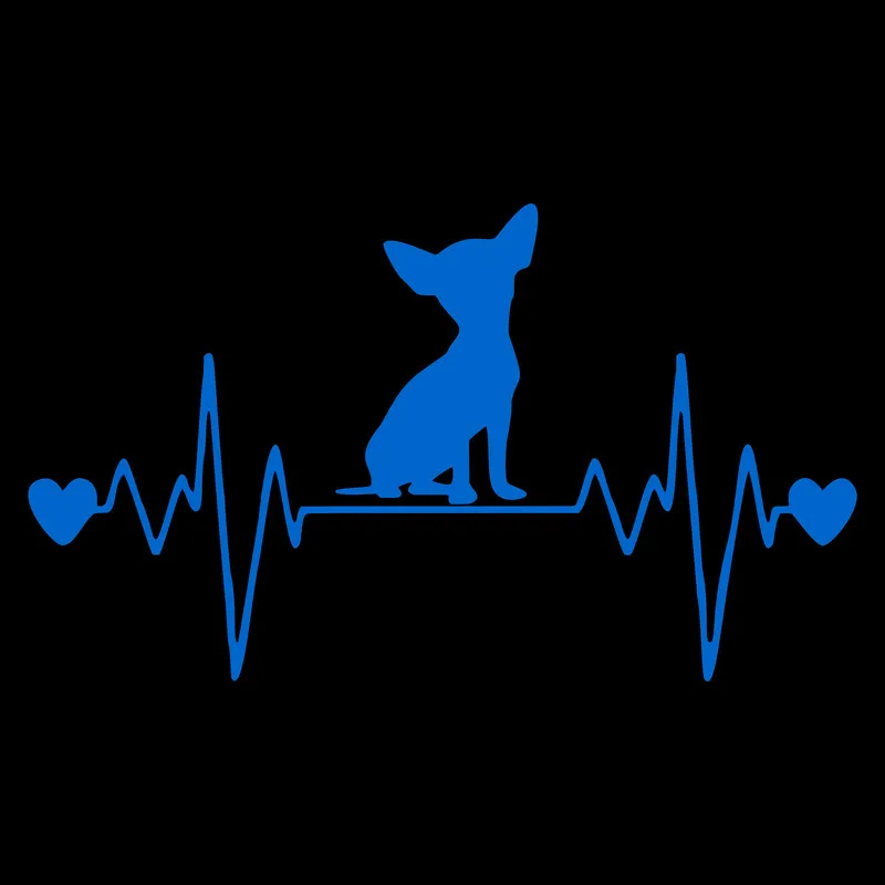 Chihuahua Dog Heartbeat Lifeline Glow Stickers Wall Switch Fridge Door Bathroom Toilet Seat Cover Laptop Car Body Window Decal