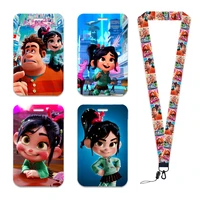Cute Disney Wreck-It Ralph ID Badge Holder Lanyard Vanellope Cartoon Door Card Holders Neck Strap Girls Boys Keychain Gifts 1