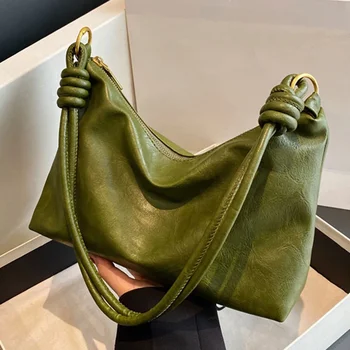 Nuova borsa da donna alla moda, texture in morbida pelle di fascia alta, borsa a tracolla singola, borsa a tracolla da donna, spalla larga geometrica 1