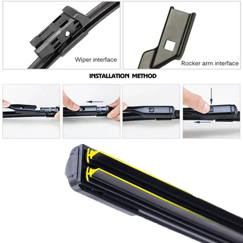 Car Windshield Wiper blades Universal Soft Double layer Rubber Frameless Bracketless car wipers 14" 16" 19" 20" 21" 22" 24"26" - Image 13