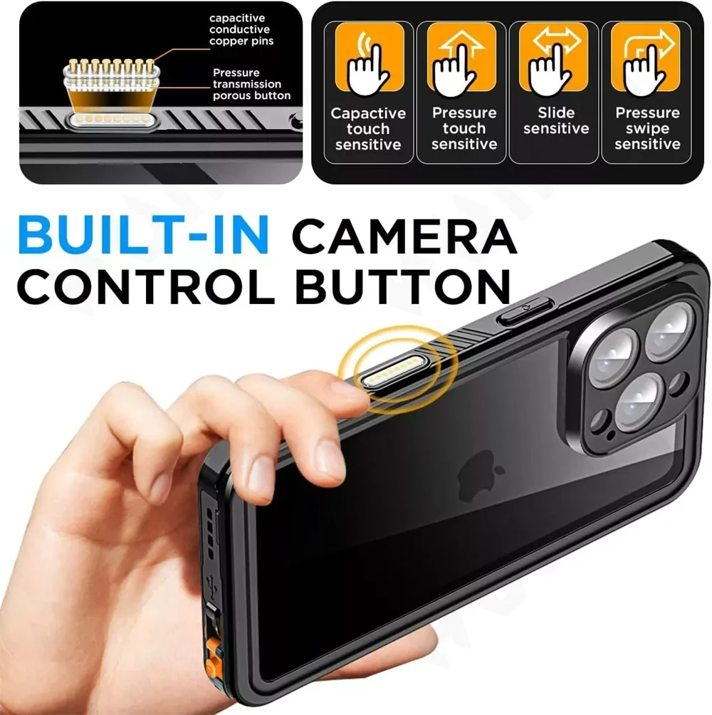 Luxury IP68 Waterproof Metal Case - Premium Underwater Protection and Style