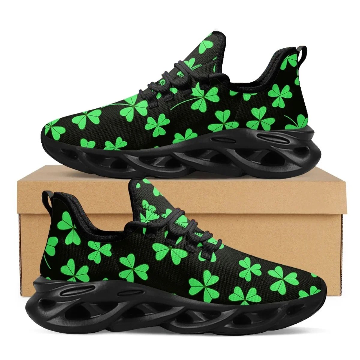 St. Patrick's Day Shamrock Design Cool Platform Shoes Comfortable Breathable Vulcanized Shoes Fashion Casual Ladies Sneakers