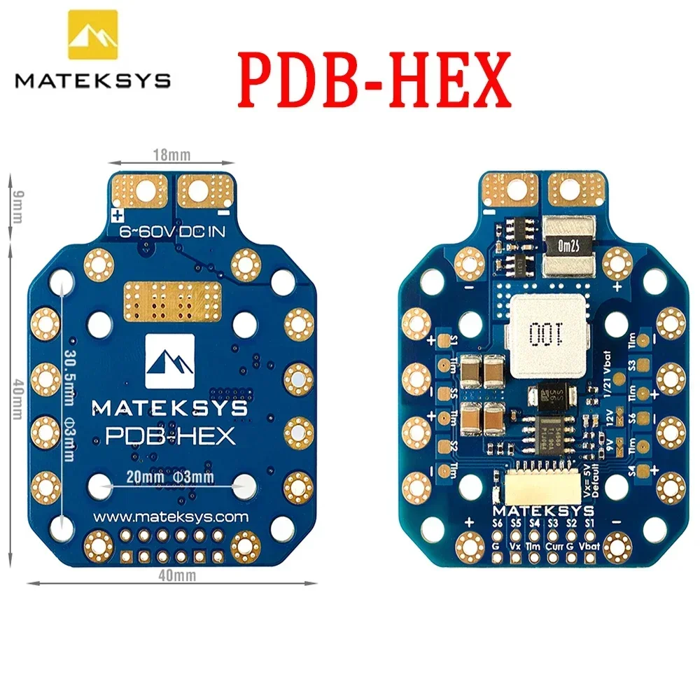 PDB-HEX Carte Distribution Alimentation 2-12S 5V/9V/12V BEC pour FPV Drone