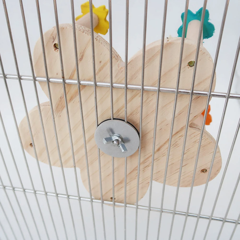 Wooden Parrots Ferris Wheel Toy with Perches Rotating Ferris Wheel Bird Toy with Bearings Hanging Bird Stand Cage Accessories parrot toy bird toy bird cage accessories bird perch stand