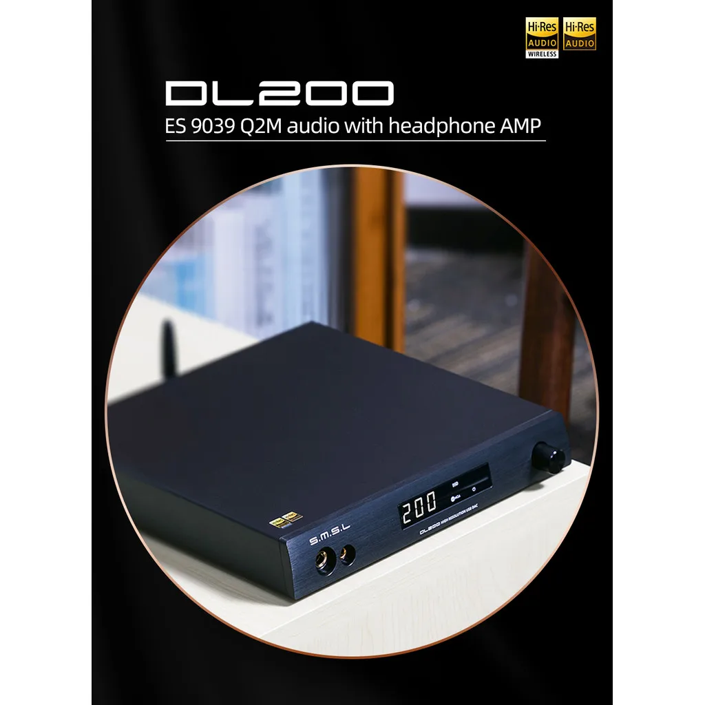 SMSL DL200 AUDIO DAC Headphone Amplifier MQA-CD ES9039Q2M True Balanced Bluetooth APTX HD OPA1612 DSD512