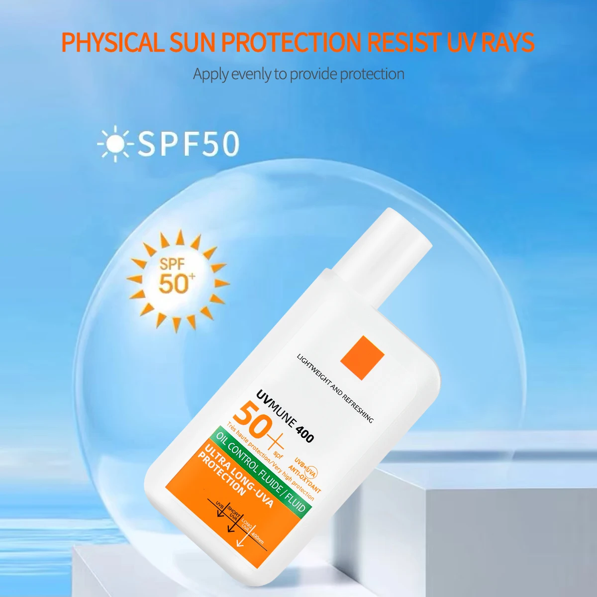 Face Sunscreen Ultra SPF50+ Body Sunscreen Anti-Imperfection Anti-Shine Invisible Fluid Waterproof Portable Sunscreen Cosmetics 5