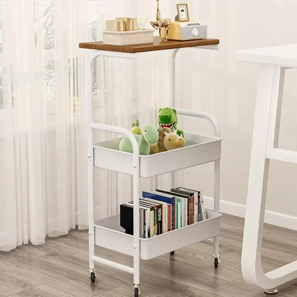 Storage Cart High-capacity Waterproof Rustproof Home Multi-layer Trolley With Wheels Strong Load-bearing Capacity Rolling Cart