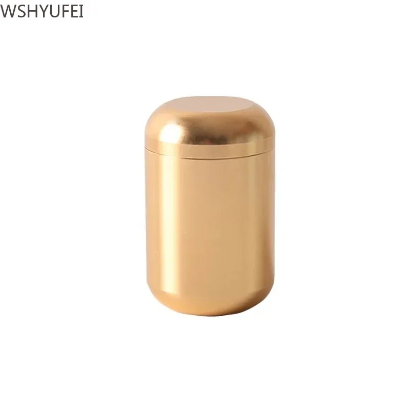 1Pcs Metal Capsule Travel Portable Tea Seal with Cover Coffee Bean Candy Cookie Collection Storage Tank Kitchen Storage