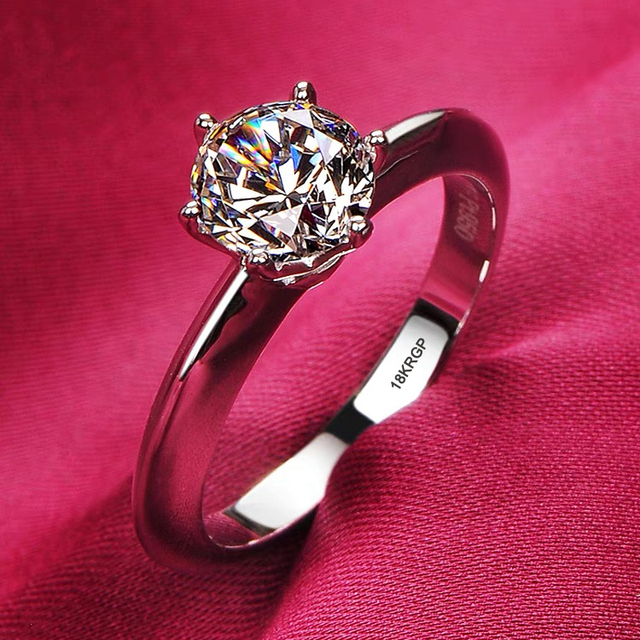 Fade 18K White Gold Rings Women High Quality Zirconia Diamond Original 925 Silver Rings Wedding Band Bridal Jewelry Gift
