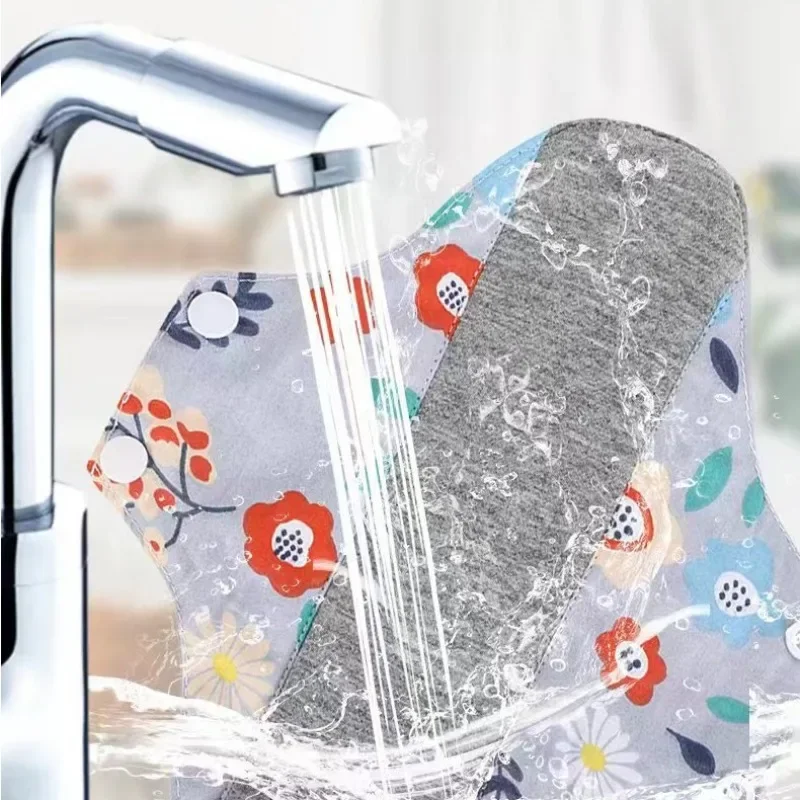 Graphene Cotton Antibacterial Pad, Pure Cotton Washable Sanitary Napkin, Leak Proof and Urine Proof Underwear Pad, Reusable 3