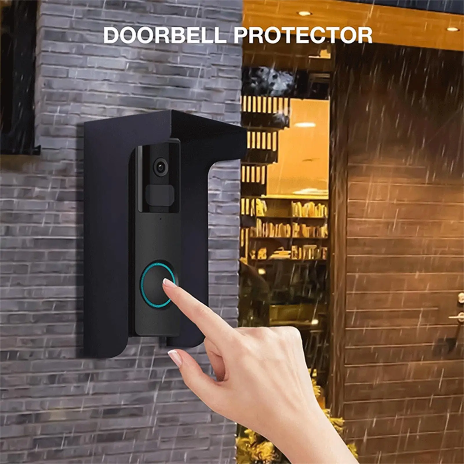 new Doorbell Rain Cover Ring Doorbell Anti-Glare Cover Steel Doorbell Weather-Blocking Cover Protection For Most Doorbells
