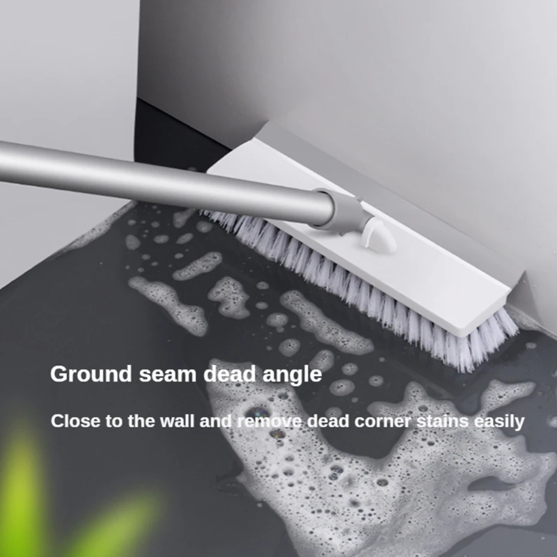 Brosse à Récurer Avec Long Manche Réglable En Acier Inoxydable - - Brosse à Récurer Avec Poils