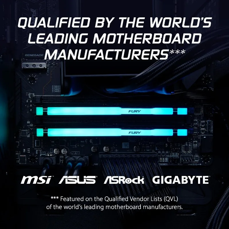 Fury Beast RGB 64GB (2x32GB) 6000MT/s DDR5 CL30 Desktop Memory AMD Expo Plug N Play Kit of 2
