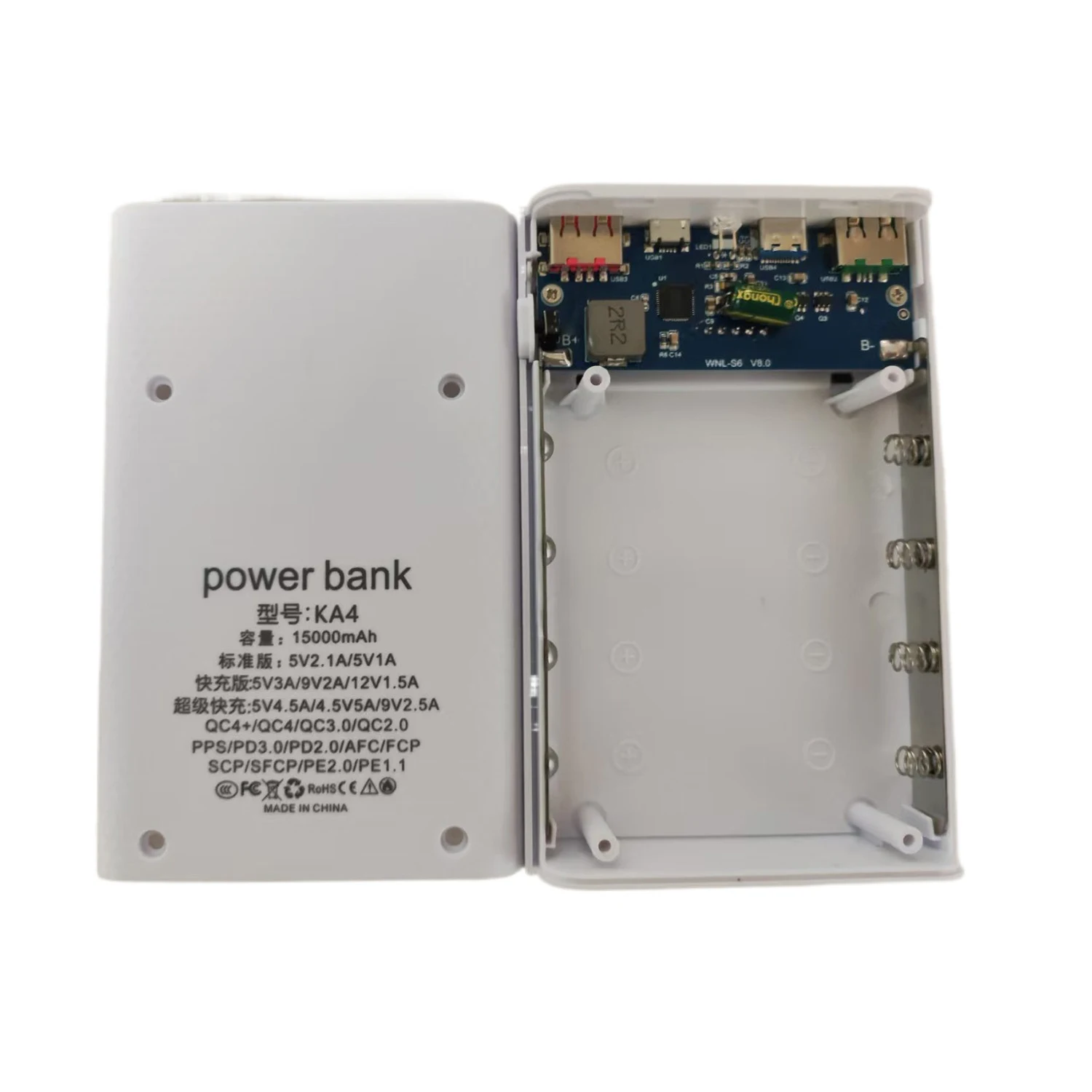 용접 없는 6*18650 배터리 보관함 2 USB 파워 뱅크 케이스 22.5W DIY 쉘 18650 배터리 홀더 케이스 PD QC 3.0 고속 충전