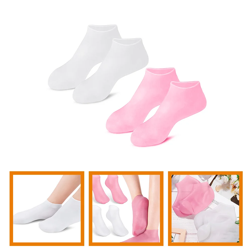 

Silicone Foot Care Spa Moisturizing Gel Socks Exfoliating Dry Cracked Soft Skin Sock Foot Skin Protector Repairing