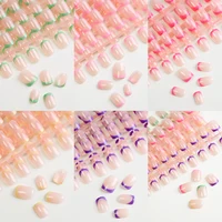 120/240 pièces français court carré faux ongles 12 tailles couverture complète presse sur ongles brillant français faux bout des doigts pour les femmes bricolage ongles & 6