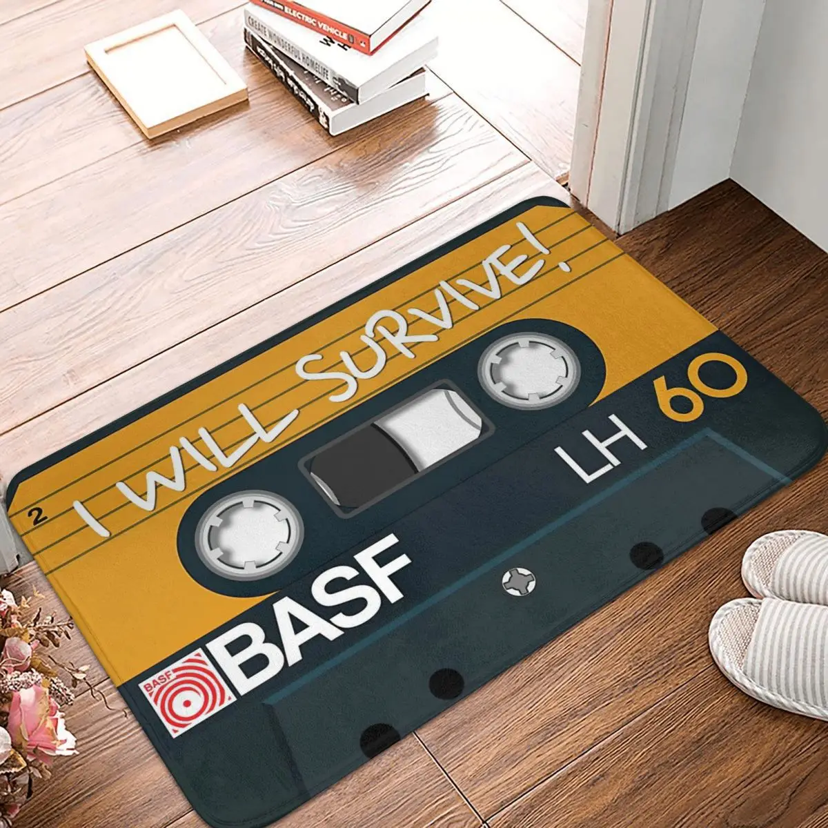 

Vintage Audio Tape Doormat Rug carpet Mat Footpad Bath mat Non-slip toilet Balcony Parlor durable Washable