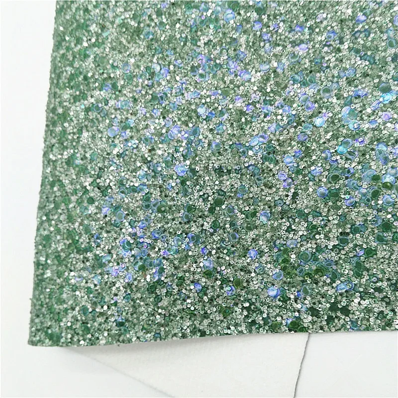 Roses Leopard Custom Glitter Leather Sheets Leaves Printed