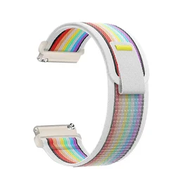 Adjustable Trail Nylon Watch Strap - 20mm/22mm - Versatile and Durable Design - 22mm Watch Strap (White rainbow)