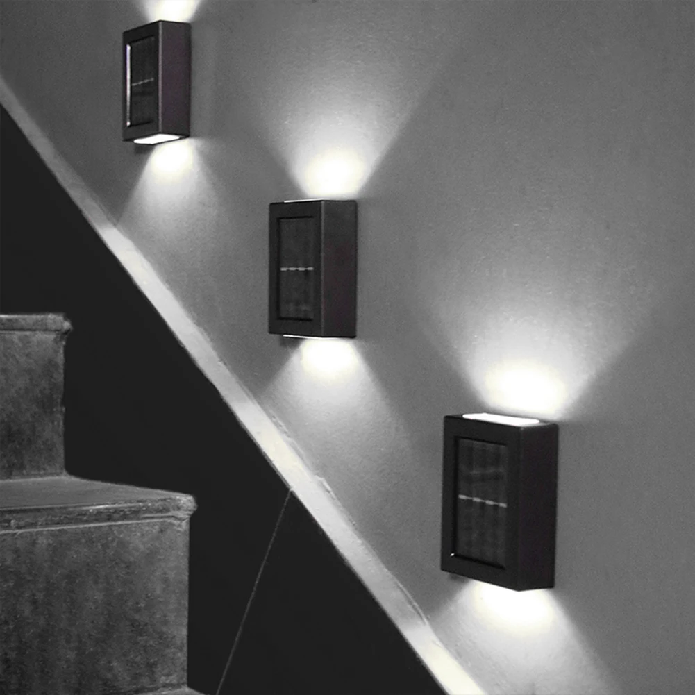 Description Picture 6 of item1-6Pcs 2LED Solar Wall Lights Outdoor Waterproof Security LED Lighting For Garden Yard Fence Decoration Lamps Stree Stairs Light